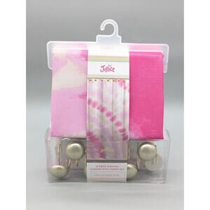 Justice 13 Piece Fabric Pink Tye Dye Shower Curtain and Hooks Set 72 x 72in